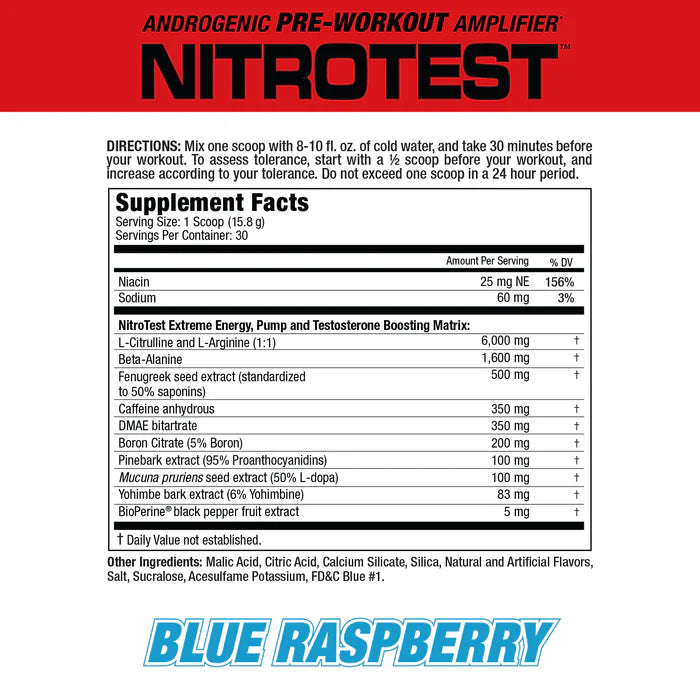 MuscleMeds Nitrotest Test Boosting Pre Workout