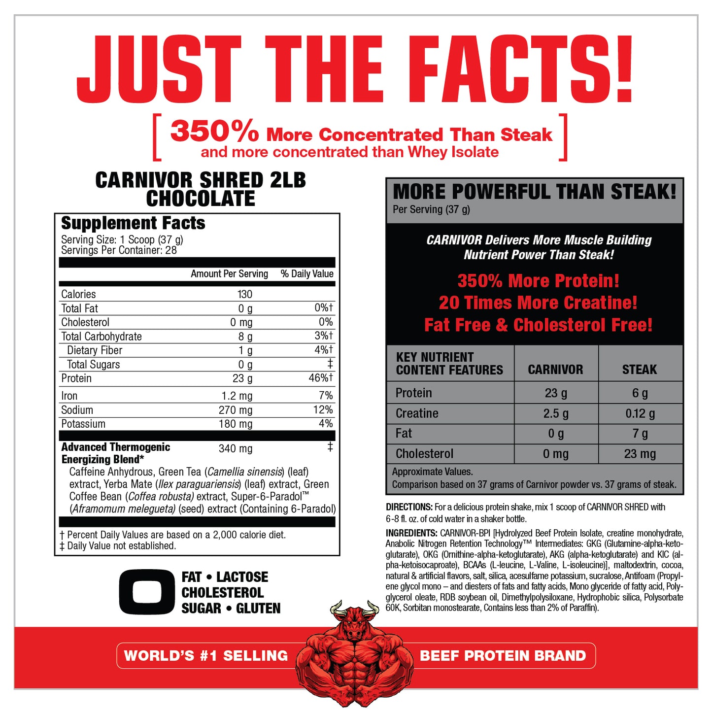 MuscleMeds CARNIVOR SHRED - 100% PROTEINE DI MANZO + BRUCIA GRASSI