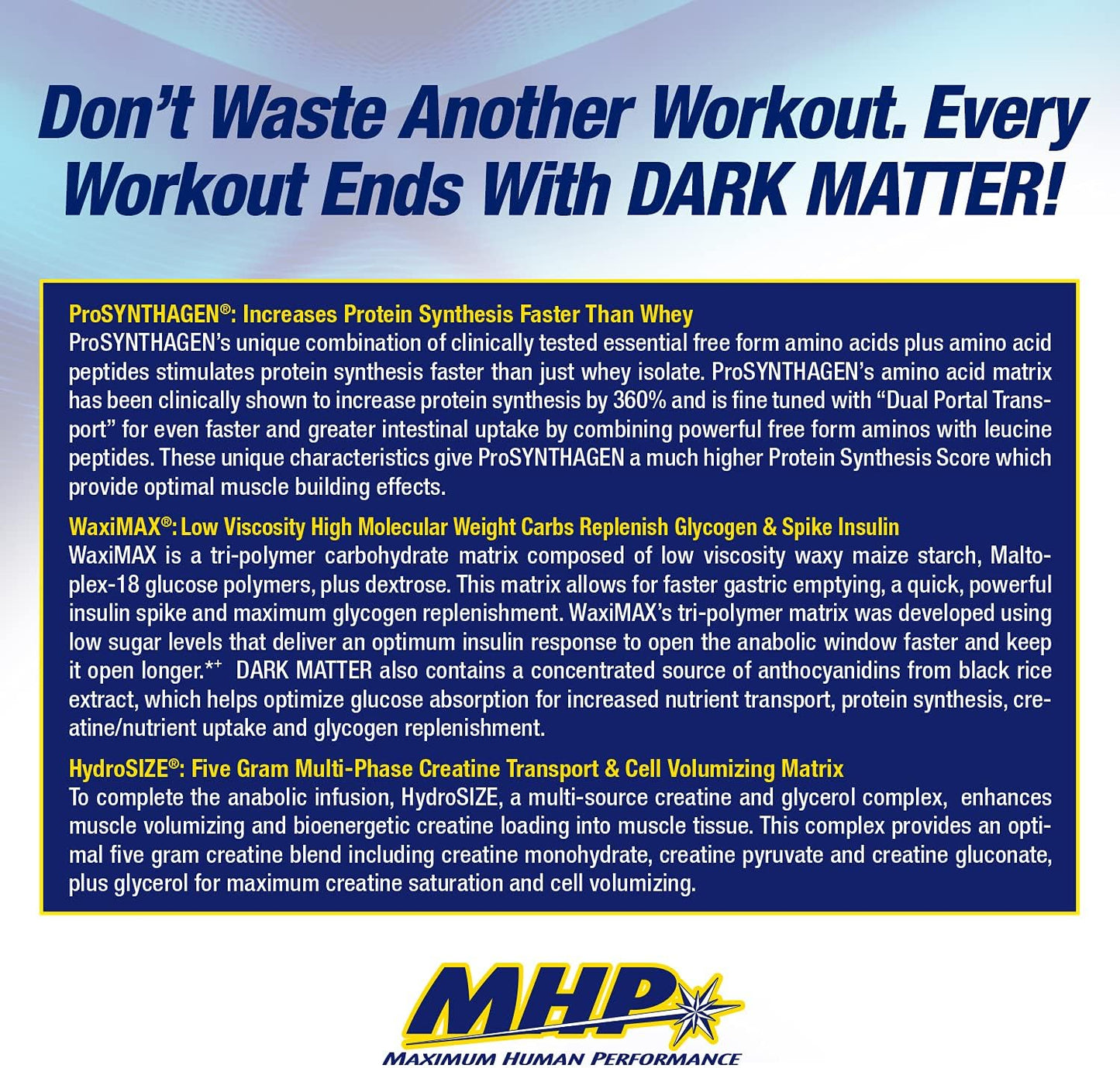 MHP DARK MATTER Post Workout